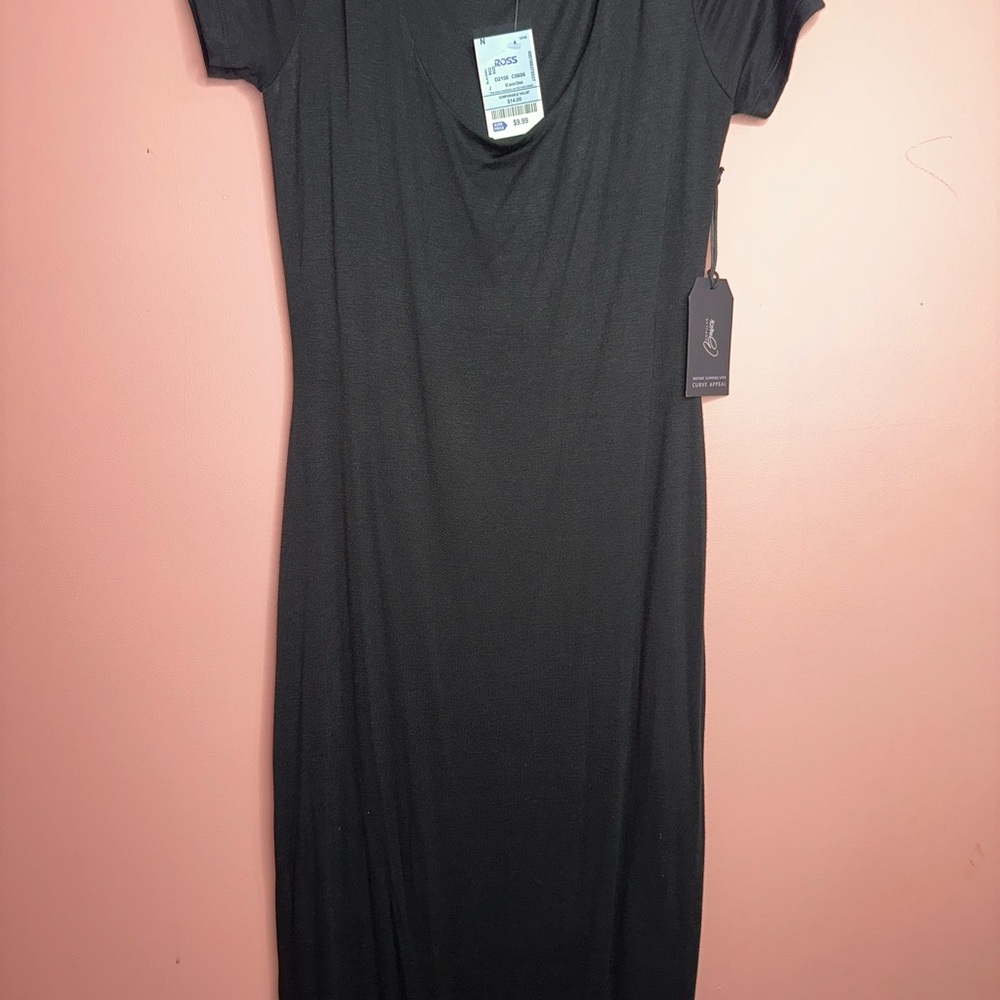 Popular Basics Black Midi Dress